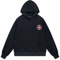 Letter Cross Pattern Hoodie #B21