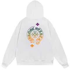 Letter Cross Pattern Hoodie #B52
