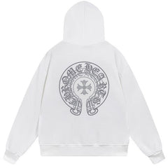 Letter Cross Pattern Hoodie #W26