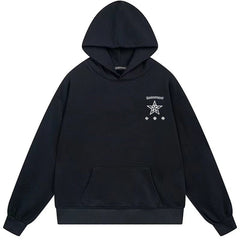 Letter Cross Pattern Hoodie #B10
