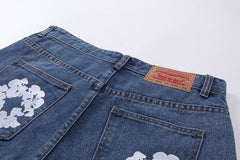 Cotton Wreath Jean Short Blue