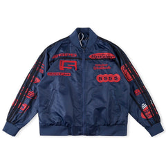 Satin Bomber Jacket Blue