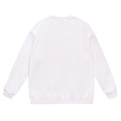 Flame Letter Print Crew Neck Sweatshirt