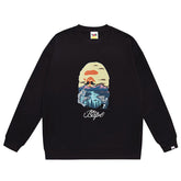 Ape Head Pattern Letter Print Sweatshirt