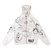 Graphic-Print Zip-Up Hoodie