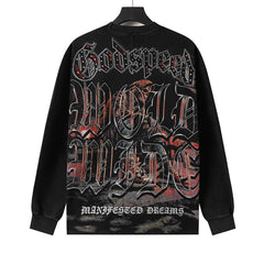 Rhinestone Letter Graphic Long Sleeve T-Shirt #G61111