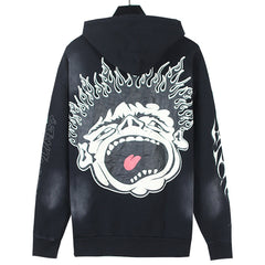 Records Tie Dye Hoodie Black