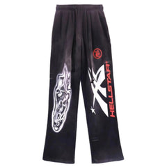 Airbrushed Skull Flare Bottom Pants