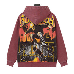 Letter Skull Pattern Hoodies #G6608