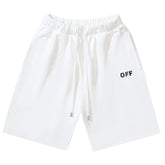 Off Logo Print Swim Shorts