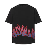 Flame-Print Crew-neck T-Shirt