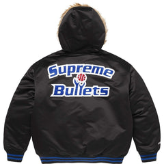 Teams Hooded Satin Varsity Jacket