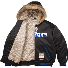 Teams Hooded Satin Varsity Jacket