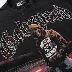 Rhinestone Letter Graphic Long Sleeve T-Shirt #G61111