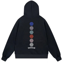 Letter Cross Pattern Hoodie #B17