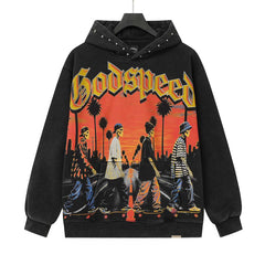 Letter Skull Pattern Hoodies #G6608