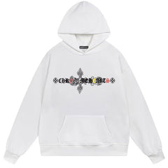 Letter Cross Pattern Hoodie #W02