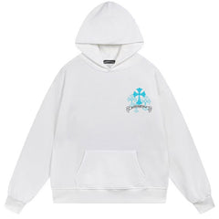 Letter Cross Pattern Hoodie #W16