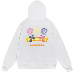 Letter Cross Pattern Hoodie #B103