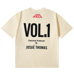 . Printed T-shirt Black / Apricot
