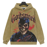 Skull Pattern Printed Hoodie