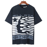 Sports Stripe Face Gel Logo Tee