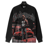 Rhinestone Letter Graphic Long Sleeve T-Shirt #G61111