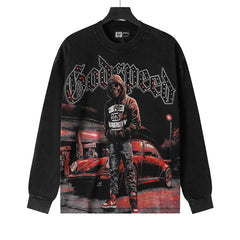 Rhinestone Letter Graphic Long Sleeve T-Shirt #G61111