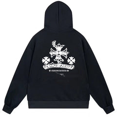 Letter Cross Pattern Hoodie #B50