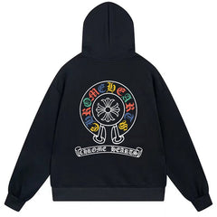 Letter Cross Pattern Hoodie #W21