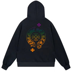 Letter Cross Pattern Hoodie #B52