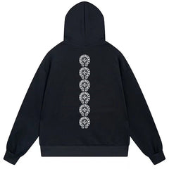 Letter Cross Pattern Hoodie #B13