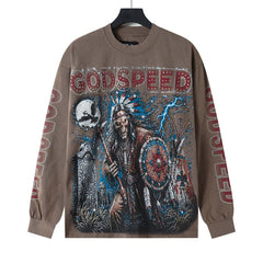 Rhinestone Letter Graphic Long Sleeve T-Shirt #G61107