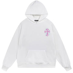 Letter Cross Pattern Hoodie #B50