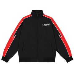 Letter Embroidered Zipper Jacket #6071