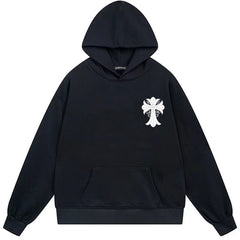 Letter Cross Pattern Hoodie #W01