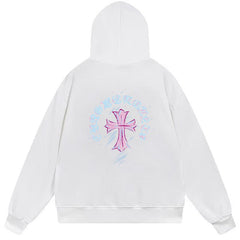 Letter Cross Pattern Hoodie #B50