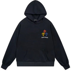 Letter Cross Pattern Hoodie #W21