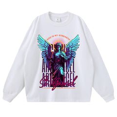 Streetwear-Style Print Long Sleeve Tee