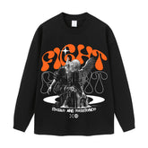 Streetwear-Style Print Long Sleeve Tee