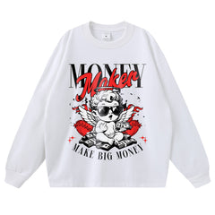 Streetwear-Style Print Long Sleeve Tee