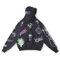 Graffiti Zip Up Hoodie