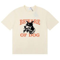 Warning Logo Cotton T-Shirts
