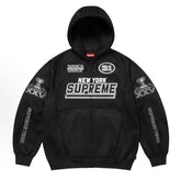 logo-patch zip-fastening hoodie