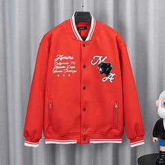 Letter Embroidery Bomber Jacket #DW4