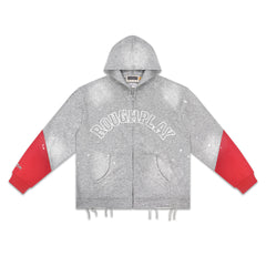 Embroidered Zipper Hoodie #R6097