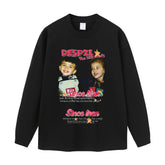 Streetwear-Style Print Long Sleeve Tee