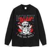 Streetwear-Style Print Long Sleeve Tee