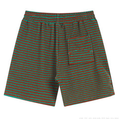 Striped Letter Embroidered Casual Shorts