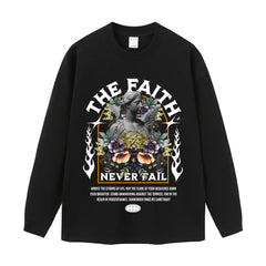 Streetwear-Style Print Long Sleeve Tee